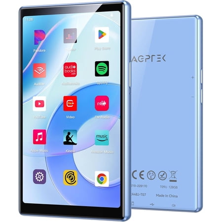 128GB MP3 Player with uetooth and WiFi, T09 Touch Screen Andriod 13 Music Player with Spotify, Audie, YouTube, Up to 1TB(ue)