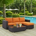 thumbnail image 2 of Modern Contemporary Urban Design Outdoor Patio Balcony Three PCS Sofa Set, Orange, Rattan, 2 of 7