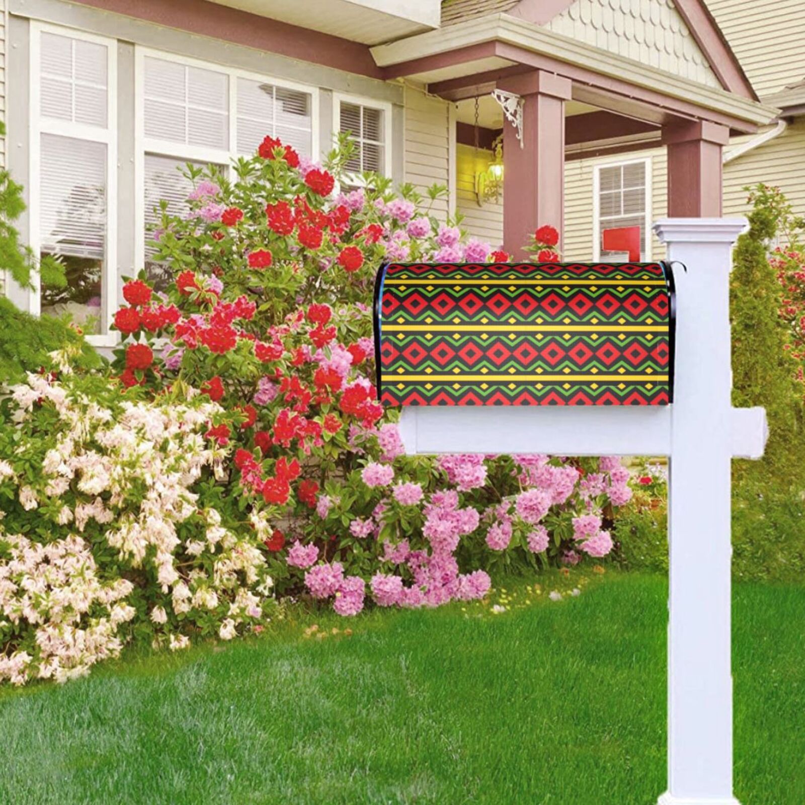 Logiee Classic Color Music Print Post Letter Box Wrap Decor, Mailbox Cover Suitable for Standard Mailbox and Large Size Mailbox,Outdoor Yard Decoration-21x18 in