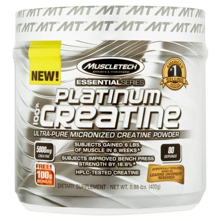 MuscleTech Essential Series Platinum 100% Créatine Complément alimentaire en poudre, 0,88 lb