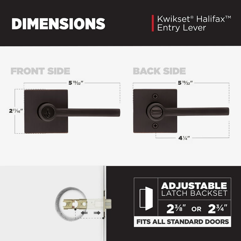 Kwikset Halifax Square Keyed Entry Lever Doorknob with Smartkey