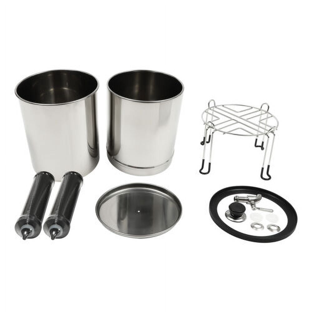 2.25 Gallon Stainless-Steel Gravity-fed Water Filter System W/ 2 Washable Filter