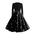 thumbnail image 4 of Fgvctg Valentine'S Day Party Dresses For Women Cute Heart Graphic Cocktail Dress Vintage Crewneck 50S Tea Dress Long Sleeve Dressy Romantic Date Night Clothes Black XL, 4 of 4