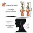 thumbnail image 4 of LUCKY JEWELLERY Back Meenakari Stone Bollywood Style Handcrafted Indian Jewelry 18k Gold Plated Peach Color Tika Earring Combo Jewellery Set, 4 of 4