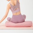 thumbnail image 1 of Professional Yoga Bolster Cushion Pillow with Carry Handle, Rectangular for Restorative Yoga, for Legs, Multi Purpose Pink, 1 of 10