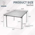 thumbnail image 6 of CarButler 16x8x10ft Outdoor Metal Carport Heavy Duty Carport with Aluminum alloy frame and Polycarbonate Panels for Driveway Car, Truck, 6 of 8