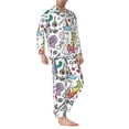 thumbnail image 2 of Fuzoiu Fun Animal with Unicorn Print Men's Long-Sleeved Pajama,Lounge Button Down Nightwear,Mens Notch Collar Pajama Set -X-Large, 2 of 7