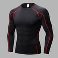 thumbnail image 2 of CONZONE Mens Workout T-Shirts Long Sleeve Gym Fitness T Shirts For Men Crew Neck Solid Color Tight Stretchy Athletic Tee Tops, 2 of 4