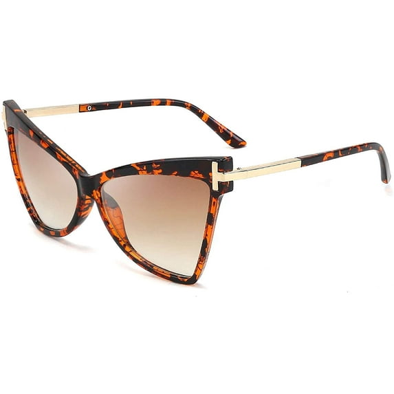 FEISEDY Fashion Women Cateye Sunglasses Retro Oversized Cat Eye Shades Chic Style T Sign B2649