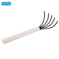 thumbnail image 3 of Uxcell 5 Tines Garden Claw Rake Hand Rake Cultivator Claw Soil Tiller with Long Wooden Handle 2 Pack, 3 of 4