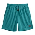 thumbnail image 2 of Nestiefly Men's Casual Shorts Waffle Elastic Waist Drawstring Workout Running Jogging Beach Sweat Shorts with Pockets Blue 4XL, 2 of 5