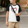 thumbnail image 5 of FAWUUDO Kids Valentines Day Graphic Tee Short Sleeve Raglan Sleeve T Shirt Casual Printed Boys Girls Holiday Gift Idea Black 13-14 Years, 5 of 9