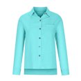 thumbnail image 5 of Women’s Blouses Elegant Lace – V‑Neck Top mit Button Down Details Ideal für Hochzeit oder Party Womens Loose Buttons Pocket Blouse Tops Solid Casual Long Sleeve Shirt, 5 of 5