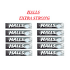 HALLS Extra Strong Cough Drops - With Menthol - 90 Drops (10 Sticks of 9 Drops)