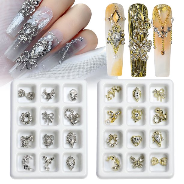 XWSHYW Accesorios para Decoración de Uñas. Los Accesorios Del Clavo de La Aleación Aman El Diamante Zircon Super Flash y El Diamante Formado
