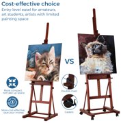 VISWIN Medium H-Frame Easel 67 to 95H, Hold Canvas Up to 49-Walnut
