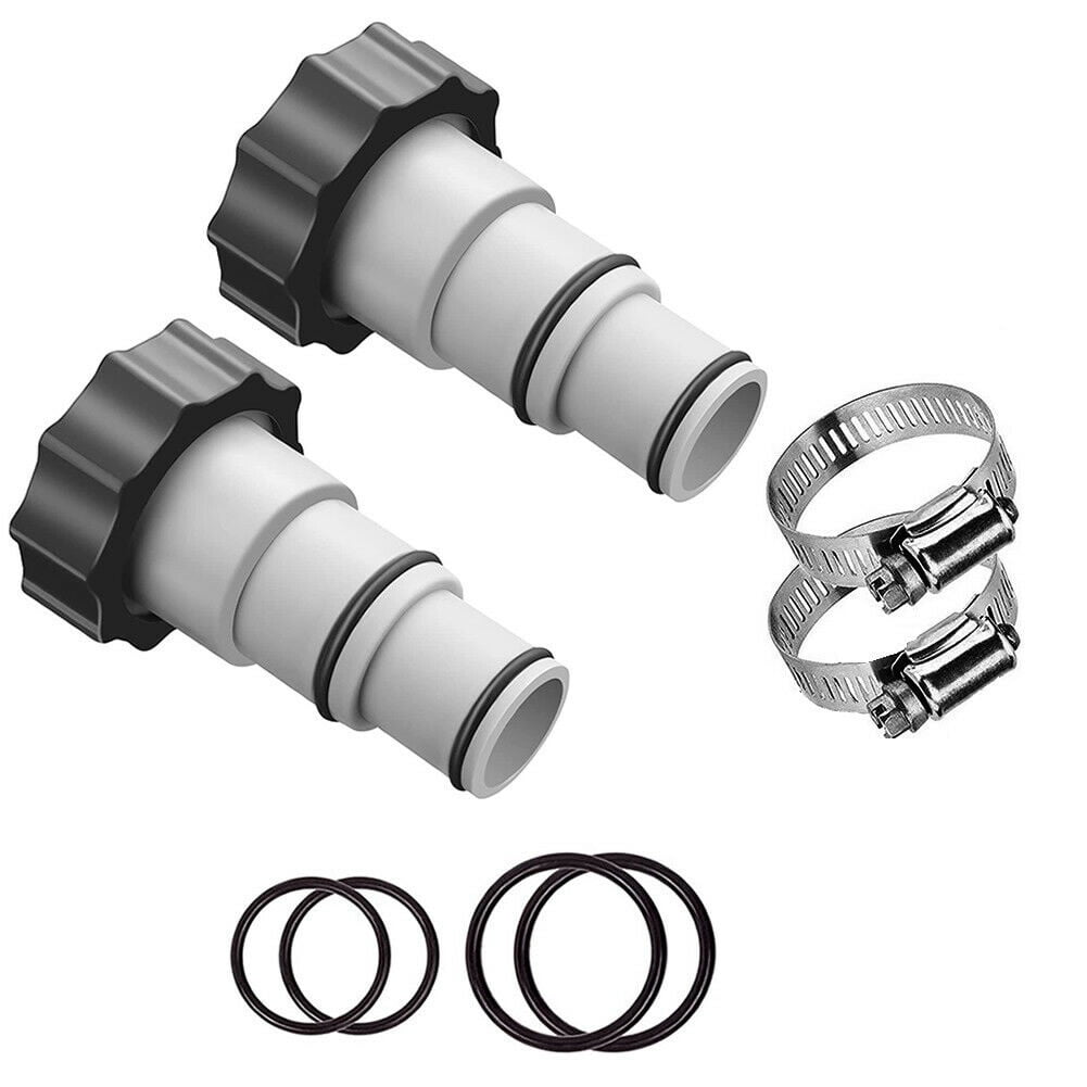 1 Pairs for Intex Hose Adapter Threaded Connection Pumps, 1.5' to 1.25' Hose Adapter Pool Part,with 4 Extra O-Rings