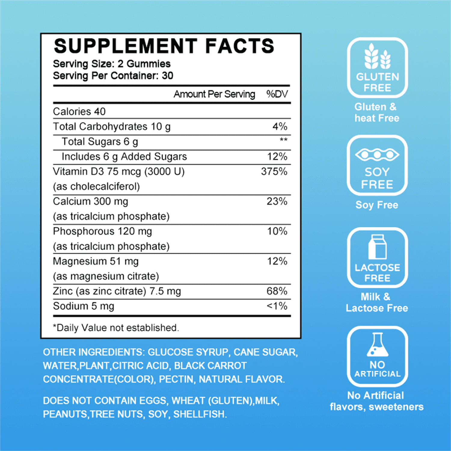 Calcium, Magnesium and Zinc Gummies with Vitamin D3 - Supports Bone Health & Immune Function - Dietary Vitamin Supplements for Women, Men(2 Pack)