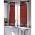 thumbnail image 5 of Red Boho Sheer Curtains 54 Inch Length 2 Panels Set for Living Room/Bedroom, Vintage Ethnic Tribe Abstract Art Retro Kitchen Curtains Grommet Semi-Sheer Curtains Drapes Window Treatments 42"x54"x2, 5 of 7