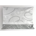 thumbnail image 1 of Silver Pillow Sham Cute Romantic Hand Drawn Doodle Heart Shapes I Love You Phrase and Border, Decorative Standard Size Printed Pillowcase, 26 X 20 Inches, Silver White Gray, by Ambesonne, 1 of 2