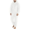 thumbnail image 2 of Eiyaclvo Men's Hooded Onesie Pajamas Lightweight Fuzzy Fleece Zip Up Jumpsuit Long Sleeve Long Pants One Piece Pjs, 2 of 6