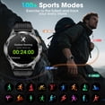 thumbnail image 3 of 1.43-inch Men's and Women's Smartwatch with Fitness Tracking, Answer/Dial/100 Sport Modes, IP67 Water Resistant Sports Pedometer Fitness Watch fits for Android and iPhone Devices (Black), 3 of 7