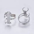 thumbnail image 2 of 5 Pcs Pad Ring Settings Iron Finger Ring Prong Settings 4 Claw Prong Rings Settings Fingerring Base Bezels for Jewelry Making 18mm Inner Diameter Tray: 20x8mm, 2 of 2
