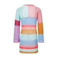 thumbnail image 4 of Qmyliery Women Mini Bodycon Dress Cutout Knitted Contrast Color Stripe Long Sleeve Dress Spring Party Club Wrapped Hip Dress, 4 of 9
