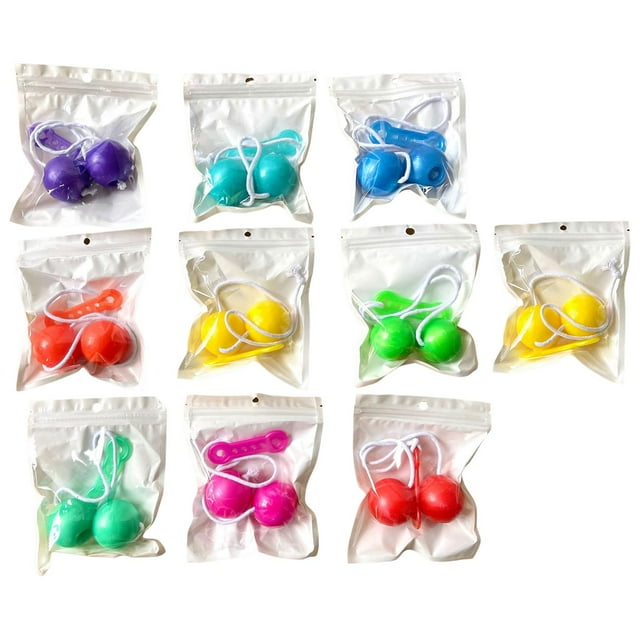 10 piezas novedad Click Cack Ball en una cuerda juguete sensorial habilidades prácticas para favores de fiesta Goodie Bag juguetes regalos de 3cm