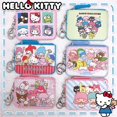 thumbnail image 2 of Hello Kitty Cinnamoroll Kuromi Melody-monedero de dibujos animados Kawaii, monedero de PU para tarjetas, paquete bonito, monedero con cremallera, regalo, 2 of 4