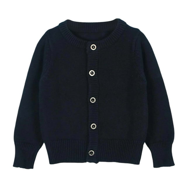 Cardigan pour Fille à Manches Longues, Chandail Boutonné pour Enfant, Cardigan à Col Ras du Cou pour Fille