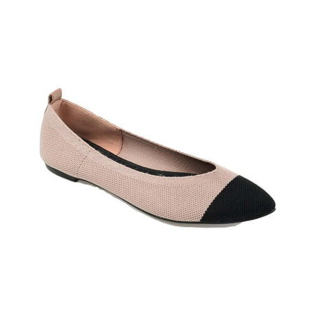 

Journee Collection Womens VEATA Stretch Pointed Toe Flats Pink 6.5 Medium (B M)