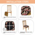 thumbnail image 4 of Pioneer Flower Seat Covers for Dining Room Chairs Set Of 4,Stretch Printed Washable Chair Seat Cover with Elastic Ties and Button,Removable Waterproof Couch Cushion Covers, 4 of 6