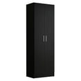 thumbnail image 3 of Madesa Pantry Storage Cabinet Armoire Closet with 2 Doors and 5 Utility Shelves 23"L Wooden Organization Unit for Bedroom, Office, Laundry Room, Kitchen, and Garage - Black, 3 of 9