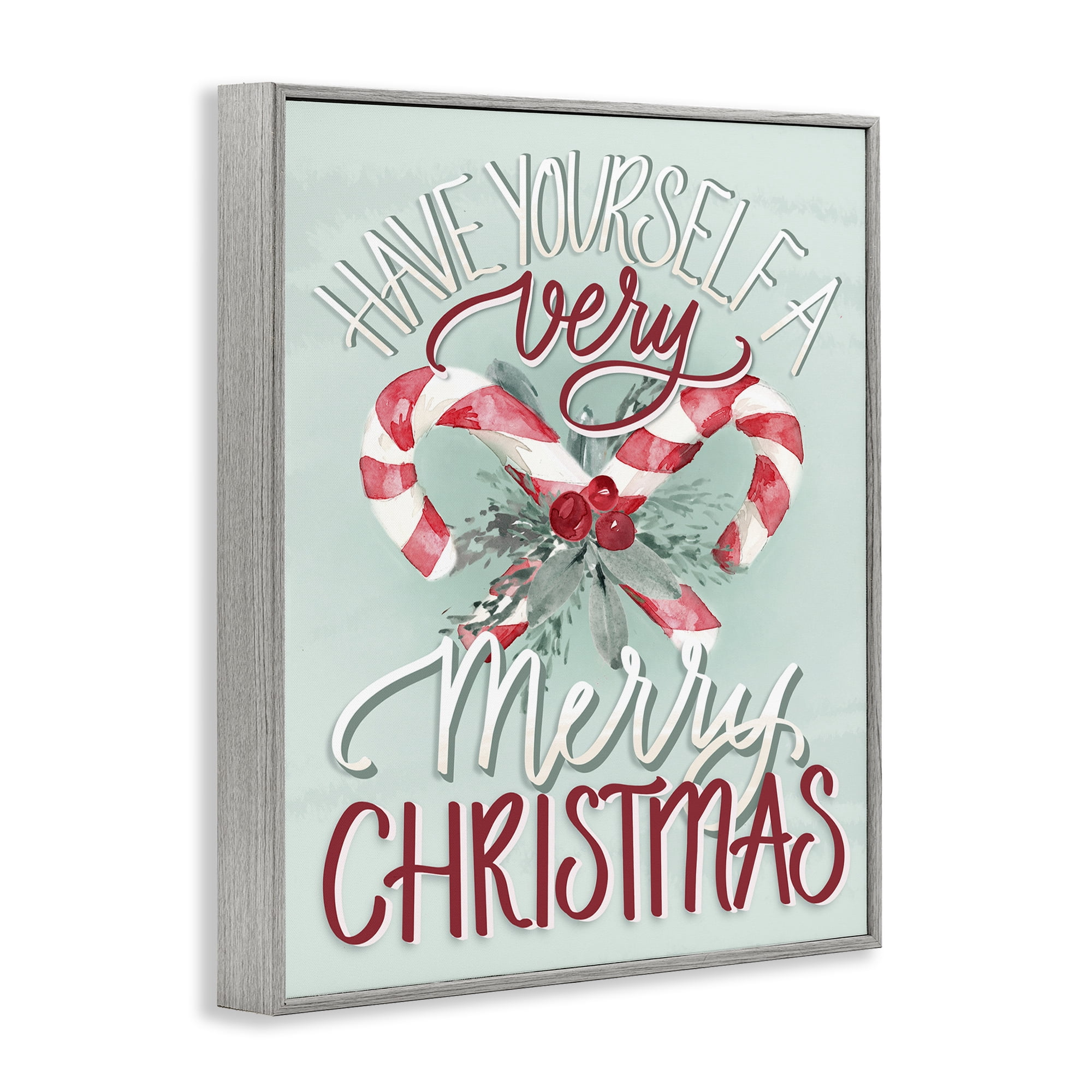 Stupell Industries Very Merry Christmas Holiday Painting Gray Framed Art Prints Wall Art, 11 x 14