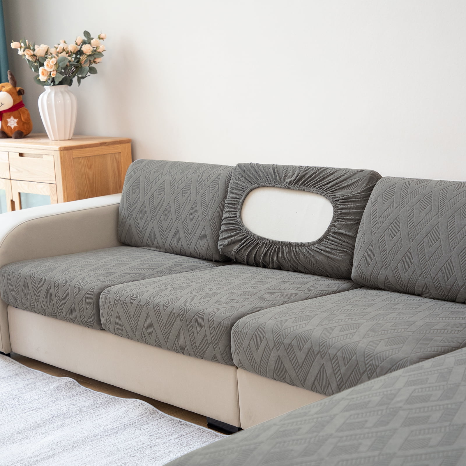 Lapalife Stretch Jacquard Couch Cushion Cover, Water Resistant Sofa Slipcover Sofa Seat Cover