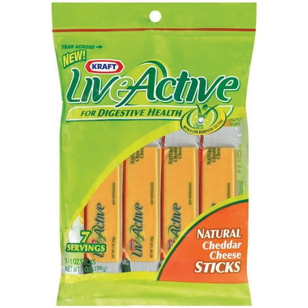 Kraft LiveActive Natural Cheddar Cheese Sticks 7 ct Bag