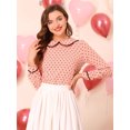 thumbnail image 2 of INSPIRE CHIC Blouse Douce à Manches Longues pour Femmes, Mignonne, à Volants, Col Peter Pan, 2 of 6