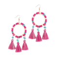 thumbnail image 4 of Pendientes de borlas navideñas, pendientes colgantes, diseño bohemio, ligeros, modernos, para festivales de invierno, regalos para eventos , Rosa Rosa, 4 of 8
