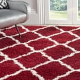 thumbnail image 4 of SAFAVIEH Hudson Aline Geometric Shag Area Rug, Red/Ivory, 5'3" x 7'6", 4 of 8