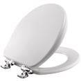 thumbnail image 1 of Asiento de inodoro Bemis Alesio con bisagras cromadas de cierre lento, color blanco, 1 of 9
