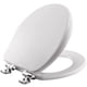 thumbnail image 1 of Asiento de inodoro Bemis Alesio con bisagras cromadas de cierre lento, color blanco, 1 of 9