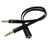 opvise 3.5mm AUX Audio Mic Splitter Cable Earphone Headphone Adapter Female to 2 Male