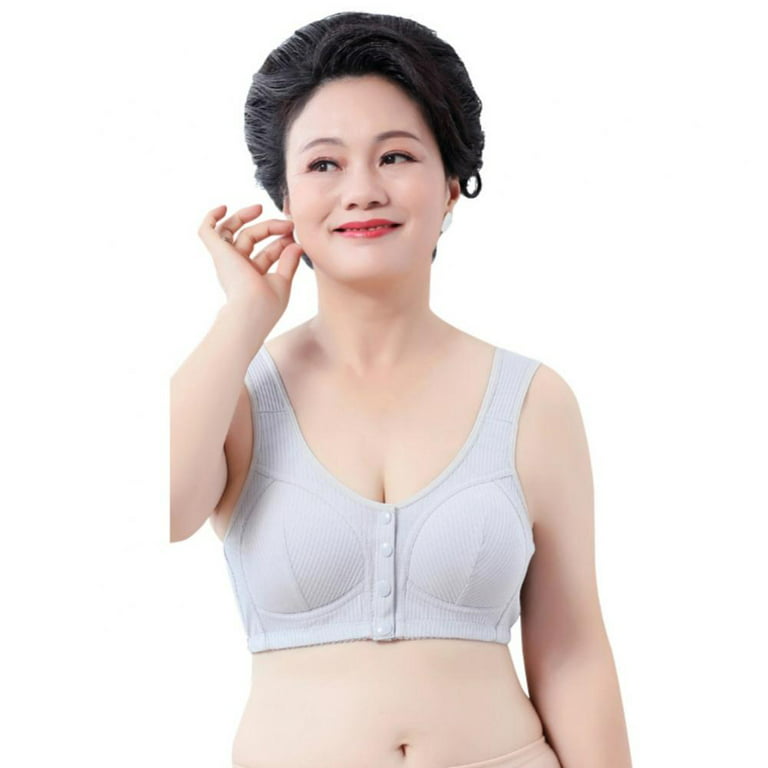  ANMUR Everyday Bras for Seniors with Sagging Breasts Front  Closure Sports Bra Plus Size Wireless Back Support Bra for Women (Color :  Skin, Size : 3X-Large) : Clothing, Shoes & Jewelry