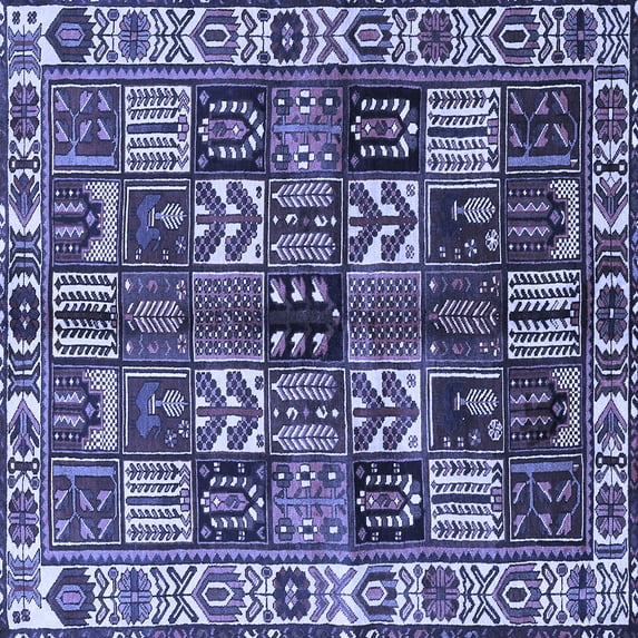 Ahgly Company Indoor Square Persian Blue Traditional Area Rugs, 4' Square