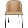 thumbnail image 4 of Meridian Furniture Jagger Tan Vegan Leather Dining Chair (Set of 2), 4 of 9