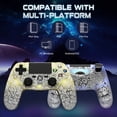 thumbnail image 3 of CHENGDAO Wireless Controller for P4/PC, with RGB Lighting, Double Shock, 6-Axis Gyro Sensor-White, 3 of 7