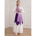 thumbnail image 3 of renvena Kids Girls Sleeveless Praise Lyrical Dance Dress One Shoulder Color Block Liturgical Worship Costume Size 6-16 Lavender 10, 3 of 7
