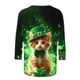 thumbnail image 5 of St. Patrick's Day Sweatshirt for Women Cute Cat Wearing Green Bowtie and Hat Graphic Crewneck Long Sleeve Loose Fit Soft Festive Holiday Party Top, 5 of 5