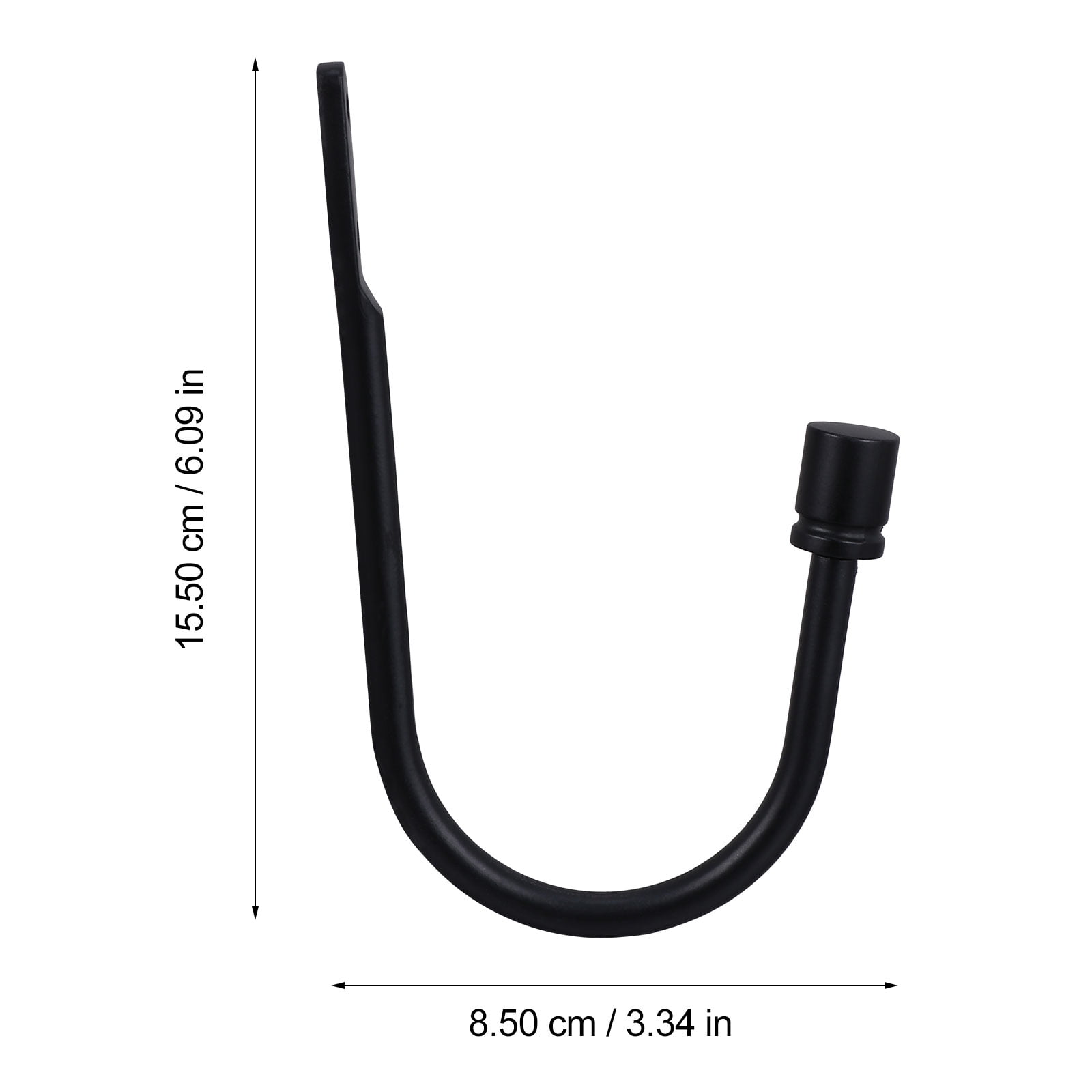 MGahyi Curtain Tiebacks (Black) - 304 Stainless Steel, Adhesive Or Screw Mount, Set Of 4, Modern Holdbacks